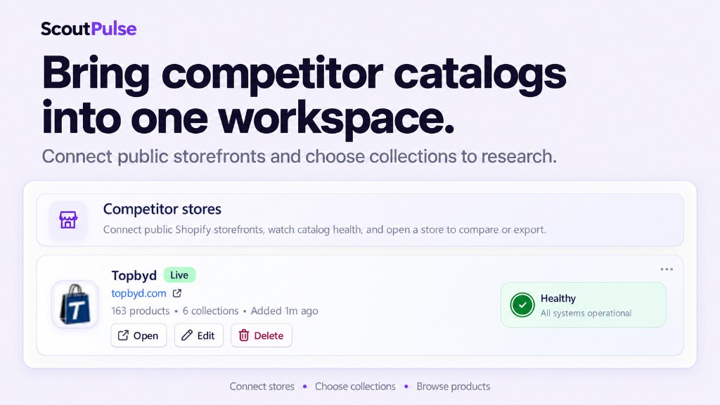 Bring competitor catalogs into one workspace.