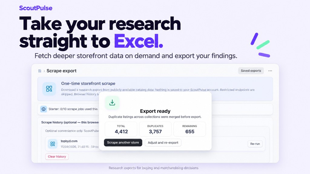 Export comparison analytics to Excel.